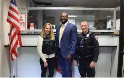 Rep. Gillen at Freeport Police Station